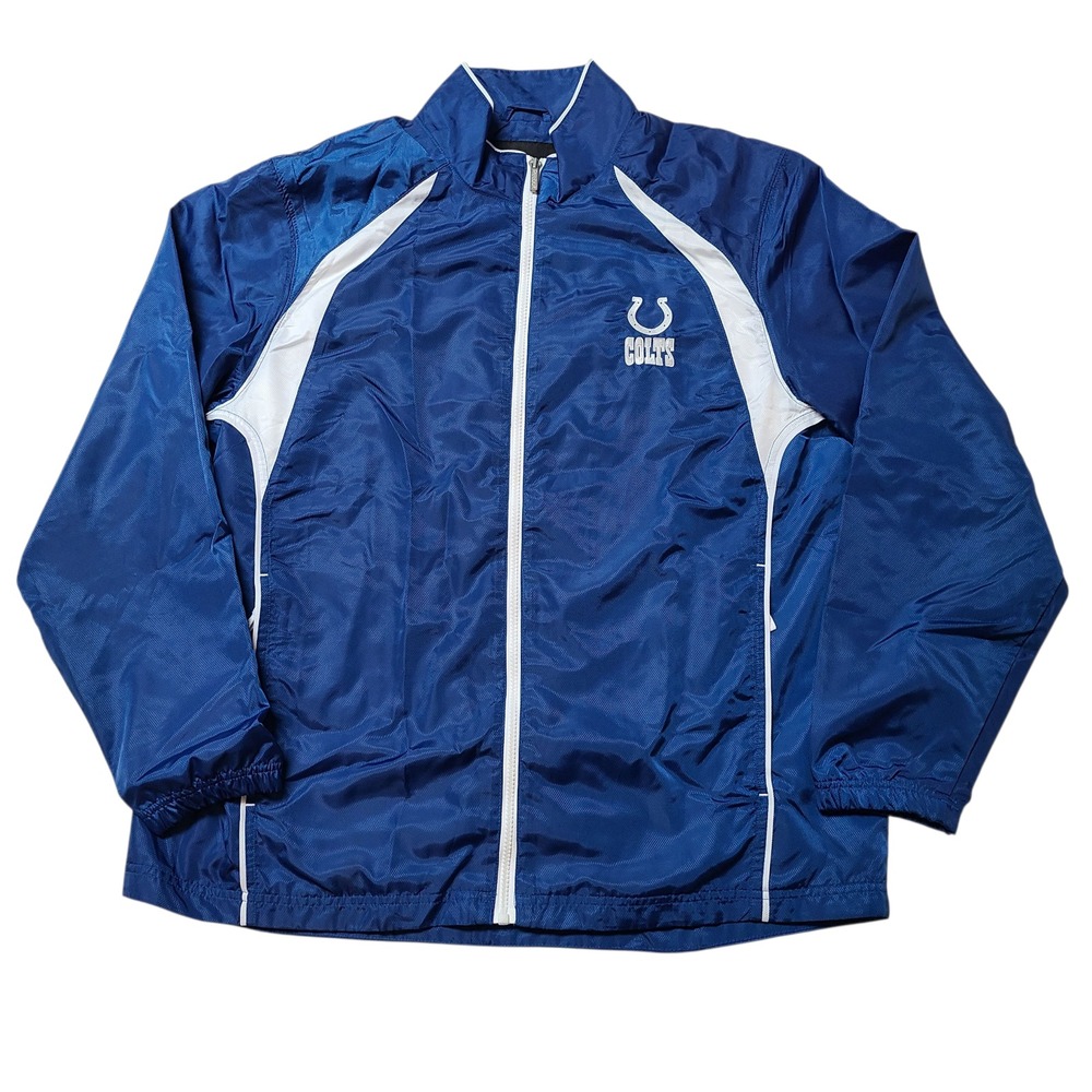 Indianapolis Colts Full Zip Jacket Windbreaker NFL Team Apparel Blue Mens Large